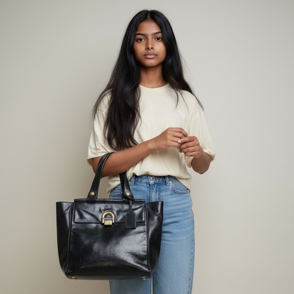 BADGLEY MISCHKA ladies patent leather, black bag excellent condition - Picture 2 of 14